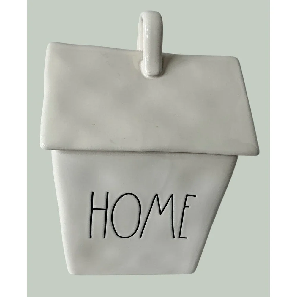 Rae Dunn Home House Canister Ceramic Farmhouse Storage Jar White Large